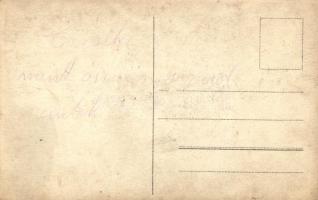 Magyar vasutas tisztnek öltözött hölgy / Lady dressed as a Hungarian railway officer. photo (fl)