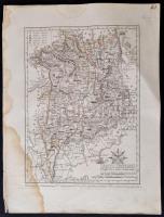 1802 Abauj vármegye. Comitatus Abaujvariensis. Színezett rézmetszet, papír, 24x31 cm a vármegye közi...