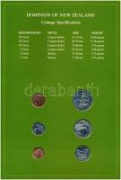 Új-Zéland 1980-1982. 1c-50c (6xklf), "Coin Sets of All Nations" forgalmi szett felbélyegze...