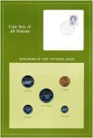 Hollandia 1982-1984. 5c-2 1/2G (5xklf), Coin Sets of All Nations forgalmi szett felbélyegzett kartonlapon T:1  Netherlands 1982-1984. 5 Cents - 2 1/2 Guldens (5xdiff) Coin Sets of All Nations coin set on cardboard with stamp C:UNC