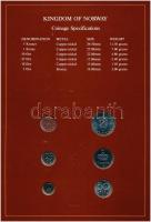 Norvégia 1981-1982. 5ö-5K (6xklf), "Coin Sets of All Nations" forgalmi szett felbélyegzett...