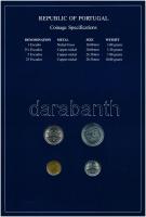 Portugália 1980-1984. 1E-25E (4xklf), "Coin Sets of All Nations" forgalmi szett felbélyegz...