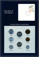 Lengyelország 1979-1985. 10g-20Zl (7xklf), Coin Sets of All Nations forgalmi szett felbélyegzett kartonlapon T:1  Poland 1979-1985. 10 Groszy - 20 Zlotych (7xdiff) Coin Sets of All Nations coin set on cardboard with stamp C:UNC