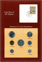 Fülöp-szigetek 1983-1984. 1s-2P (7xklf), Coin Sets of All Nations forgalmi szett felbélyegzett kartonlapon T:1  Philippines 1983-1984. 1 Sentimo - 2 Piso (7xdiff) Coin Sets of All Nations coin set on cardboard with stamp C:UNC