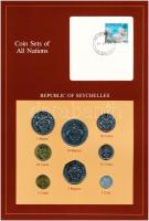 Seychelles-szigetek 1977-1982. 1c-10R (8xklf), Coin Sets of All Nations forgalmi szett felbélyegzett kartonlapon T:1  Seychelles 1977-1982. 1 Cent - 10 Rupees (8xdiff) Coin Sets of All Nations coin set on cardboard with stamp C:UNC