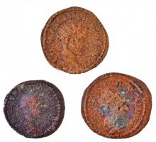 3db-os tisztítatlan római rézpénz tétel a Kr. u. III. századból T:3 3pcs of uncleaned Roman copper coins from the 3rd century AD C:F