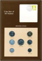Spanyolország 1983-1985. 1P-100P (7xklf), Coin Sets of All Nations forgalmi szett felbélyegzett kartonlapon T:1  Spain 1983-1985. 1 Peseta - 100 Pesetas (7xdiff) Coin Sets of All Nations coin set on cardboard with stamp C:UNC