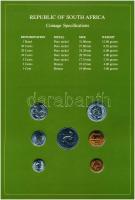Dél-Afrika 1981-1983. 1c-1R (7xklf), "Coin Sets of All Nations" forgalmi szett felbélyegze...