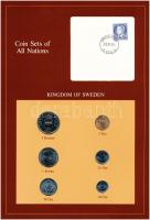 Svédország 1983. 10ö-5K (6xklf), Coin Sets of All Nations forgalmi szett felbélyegzett kartonlapon T:1  Sweden 1983. 10 Öre - 5 Kronor (6xdiff) Coin Sets of All Nations coin set on cardboard with stamp C:UNC
