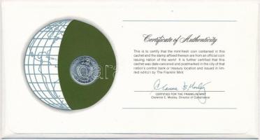 Mauritánia 1973. 1,5O "Nemzetek pénzérméi" felbélyegzett borítékban, bélyegzéssel, holland...