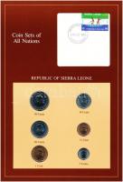 Sierra Leone 1980-1984. 10c-50c (6xklf), "Coin Sets of All Nations" forgalmi szett felbélyegzett kartonlapon T:1  Sierra Leone 1980-1984. 10 Cents - 50 Cents (6xdiff) "Coin Sets of All Nations" coin set on cardboard with stamp C:UNC