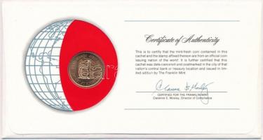 Jersey 1980. 2p "Nemzetek pénzérméi" felbélyegzett borítékban, bélyegzéssel, holland nyelv...