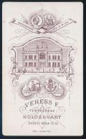 Kassai Vidor (1840-1928) színész, Jászai Mari férjének vizitkártya méretű fotója, Veress Ferenc műte...