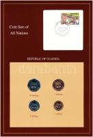 Uganda 1987. 1Sh-10Sh (4xklf), Coin Sets of All Nations forgalmi szett felbélyegzett kartonlapon T:1  Uganda 1987. 1 Shilling - 10 Shilling (4xdiff) Coin Sets of All Nations coin set on cardboard with stamp C:UNC