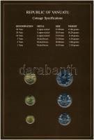 Vanuatu 1983. 1V-50V (6xklf), "Coin Sets of All Nations" forgalmi szett felbélyegzett kart...
