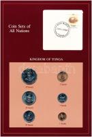 Tonga 1981. 1s-50s (6xklf), Coin Sets of All Nations forgalmi szett felbélyegzett kartonlapon T:1  Tonga 1981. 1 Seniti - 50 Seniti (6xdiff) Coin Sets of All Nations coin set on cardboard with stamp C:UNC