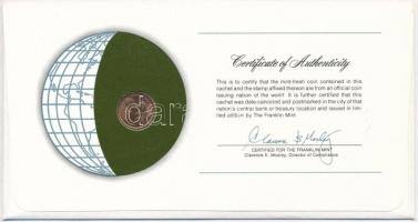 Gambia 1974. 1b "Nemzetek pénzérméi" felbélyegzett borítékban, bélyegzéssel, holland nyelv...