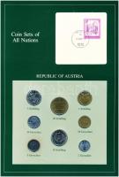 Austria 1981-1982. 2g-20Sch (8xklf), Coin Sets of All Nations forgalmi szett felbélyegzett kartonlapon T:1  Austria 1981-1982. 2 Groschen - 20 Schilling (8xdiff) Coin Sets of All Nations coin set on cardboard with stamp C:UNC