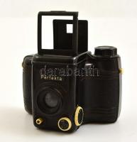 VEB Rheinmetall Perfekta 6x6-os rollfilmes fényképezőgép, eredeti dobozában, működőképes, szép állapotban / Vintage German 6x6 box camera, with original box, in good, working condition