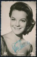Romy Schneider (1938-1982) színésznő aláírása az őt ábrázoló fotón / autograph signature 9,5x14 cm
