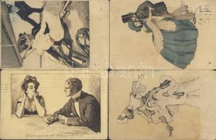 4 db rossz állapotú művészlap az 1900-as évek elejéről