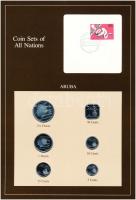 Aruba 1986. 5c-2 1/2Fl (6xklf), Coin Sets of All Nations forgalmi szett felbélyegzett kartonlapon T:1  Aruba 1986. 5 Cents - 2 1/2 Florin (6xdiff) Coin Sets of All Nations coin set on cardboard with stamp C:UNC