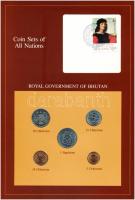 Bhután 1979. 5ch-1Ng (7xklf), Coin Sets of All Nations forgalmi szett felbélyegzett kartonlapon T:1  Bhutan 1979. 5 Chhrertum - 1 Ngultrum (7xdiff) Coin Sets of All Nations coin set on cardboard with stamp C:UNC