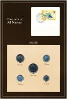 Belize 1979-1983. 1c-50c (5xklf), Coin Sets of All Nations forgalmi szett felbélyegzett kartonlapon T:1  Belize 1979-1983. 1 Cent - 50 Cents (5xdiff) Coin Sets of All Nations coin set on cardboard with stamp C:UNC