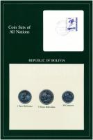 Bolivía1978. 50c-5P (3xklf), Coin Sets of All Nations forgalmi szett felbélyegzett kartonlapon T:1  Bolivia 1978. 50 Centavos - 5 Pesos (3xdiff) Coin Sets of All Nations coin set on cardboard with stamp C:UNC