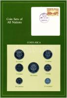 Costa Rica 1983-1984. 25c-20C (7xklf), Coin Sets of All Nations forgalmi szett felbélyegzett kartonlapon T:1  Costa Rica 1983-1984. 25 Centimos - 20 Colones (7xdiff) Coin Sets of All Nations coin set on cardboard with stamp C:UNC