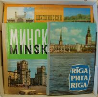 30 db szovjet, NDK, egyéb városképes fotósorozat, leporello az 50-70-es évekből