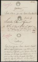 1840 7 db okmány Guldenes szignettákkal 3G; 4G; 6G; 8G; 12G; 16G; 20G / 7 documents with 1840 signet...