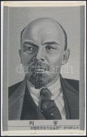 cca 1950 Kína: Lenin selyemképe / China Lenin silk picture 16x12 cm