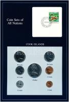 Cook-szigetek 1983. 1c-1D (7xklf), Coin Sets of All Nations forgalmi szett felbélyegzett kartonlapon T:1  Cook Islands 1983. 1 Cent - 1 Dollar (7xdiff) Coin Sets of All Nations coin set on cardboard with stamp C:UNC