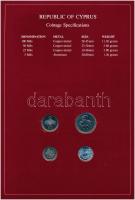 Ciprus 1982. 5m-100m (4xklf), "Coin Sets of All Nations" forgalmi szett felbélyegzett kart...