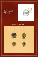 Chile 1981-1984. 1P-50P (4xklf), Coin Sets of All Nations forgalmi szett felbélyegzett kartonlapon T:1  Chile 1981-1984. 1 Peso - 50 Pesos (4xdiff) Coin Sets of All Nations coin set on cardboard with stamp C:UNC