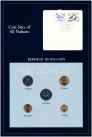 Izland 1981. 5a-5K (5xklf), Coin Sets of All Nations forgalmi szett felbélyegzett kartonlapon T:1  Iceland 1981. 5 Aurar - 5 Kronur (5xdiff) Coin Sets of All Nations coin set on cardboard with stamp C:UNC