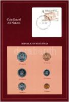 Honduras 1957-1980. 1c-50c (6xklf), Coin Sets of All Nations forgalmi szett felbélyegzett kartonlapon T:1  Honduras 1957-1980. 1 Centavo - 50 Centavos (6xdiff) Coin Sets of All Nations coin set on cardboard with stamp C:UNC