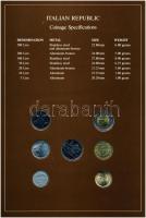 Olaszország 1982-1984. 5L-500L (7xklf), "Coin Sets of All Nations" forgalmi szett felbélye...