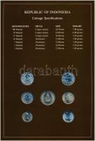 Indonézia 1970-1979. 1R-100R (7xklf), "Coin Sets of All Nations" forgalmi szett felbélyegz...