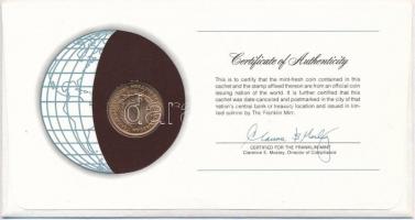 Montserrat 1965. 1c "Nemzetek pénzérméi" felbélyegzett borítékban, bélyegzéssel, holland n...