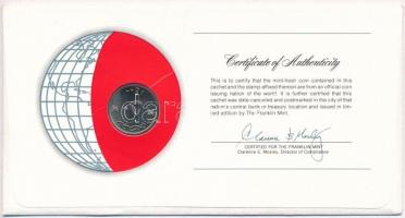 Omán 1979. 50b "Nemzetek pénzérméi" felbélyegzett borítékban, bélyegzéssel, holland nyelvű...