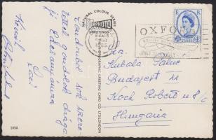 Kubala László (1927-2002) labdarúgó  aláírása és sorai Londonból küldött levelezőlapon