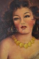 Böhm jelzéssel: Cigány lány a hegedűvel. Olaj, vászon, 80×60 cm