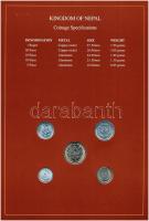 Nepál ~1980. 5p-1R (5xklf), "Coin Sets of All Nations" forgalmi szett felbélyegzett karton...