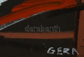 Gera Éva (1923-1996): Üvegcsendélet, olaj, farost, jelzett, keretben, 58×33 cm