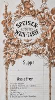 cca 1880 Versec, Hotel Tigris étlapja, Versec, L. Fodor-ny, 34x42 cm / Vrsac, hotel menu card, 34x42...