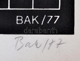 Bak Imre (1939): Hommage a Ady 1977. Szitanyomat, papír, jelzett, gyűrődéssel, 61x46 cm