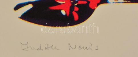 Nemes Judith (1948-): Kanalak. Szitanyomat, papír, jelzett, 34×27 cm