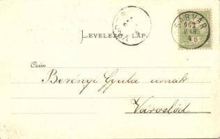 1902 Sárvár, Sárvári első takarékpénztár, Spieler Jakab, Deutsch Ármin, Bass Sámuelné üzlete (EK)